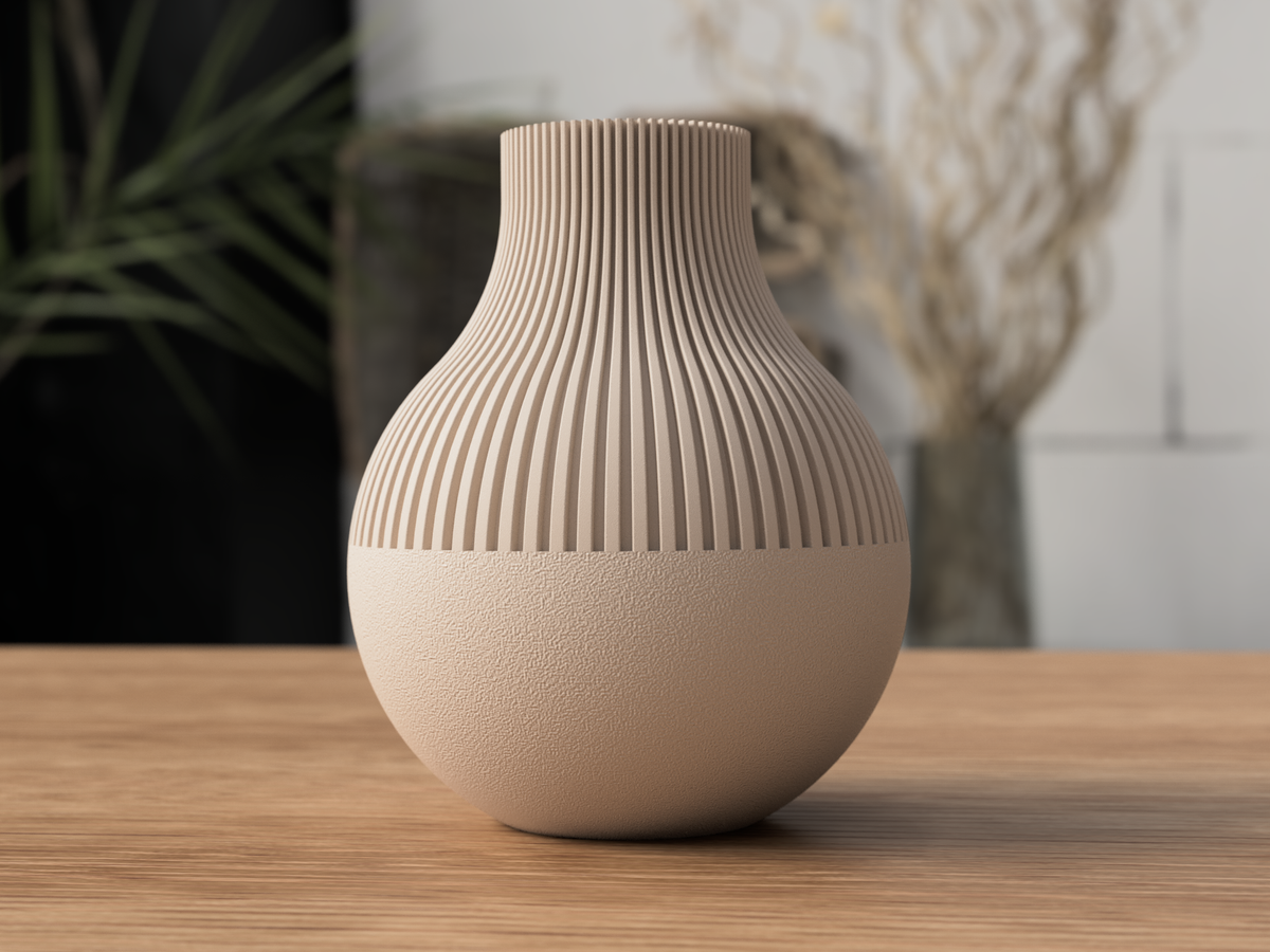 Japandi Neki Vase – enkelt beige variant 3