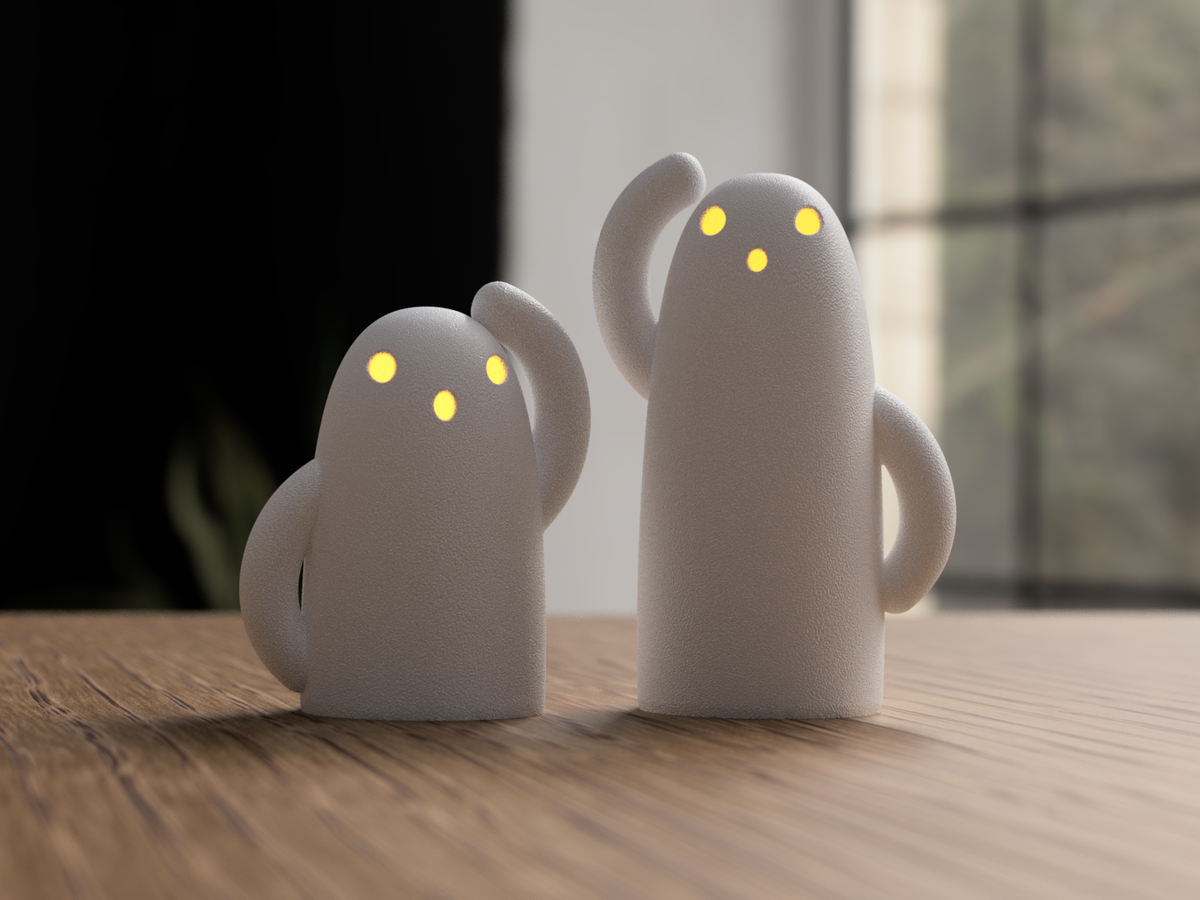 Haniwa-spøkelse – dekor med LED-lys