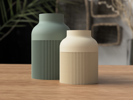 Japandi Hiku Vase – Sage Green og Latte, to størrelser