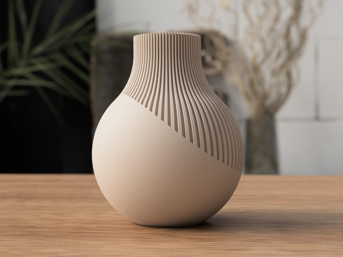 Japandi Neki Vase – enkelt beige variant 2